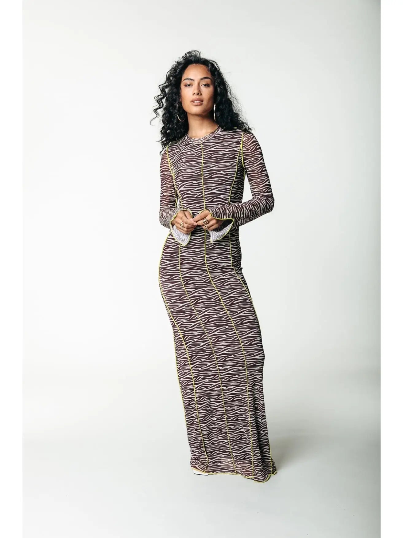 Zebra Mesh Maxi Dress